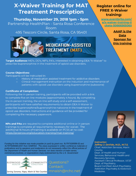 X waiver Training Nov 29 Aliados Health